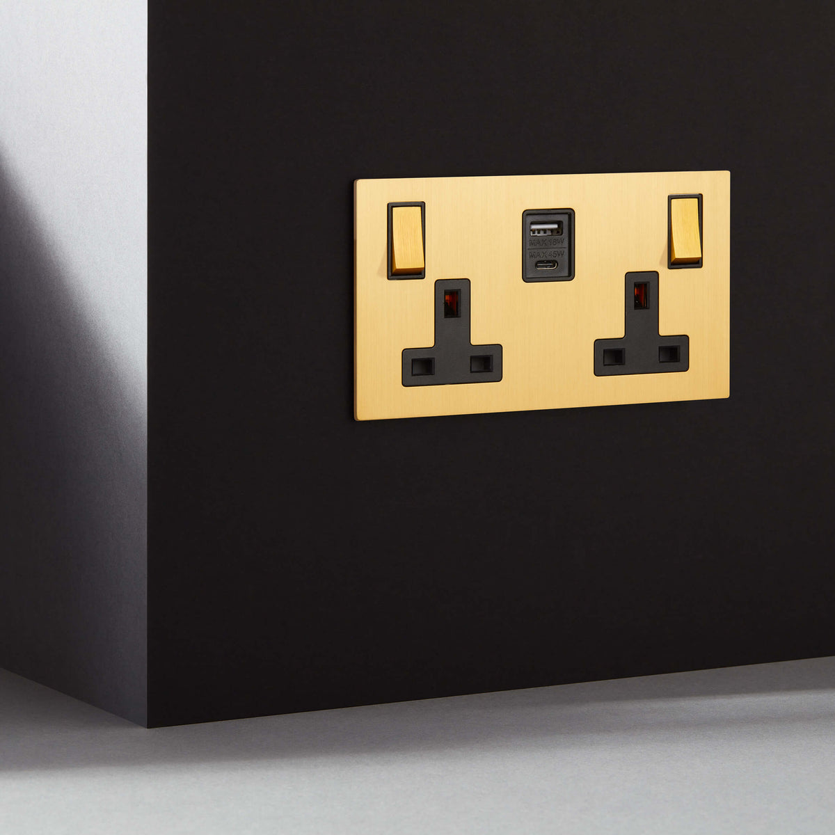 Renaissance Double Socket + USB/C architectural switches studio view