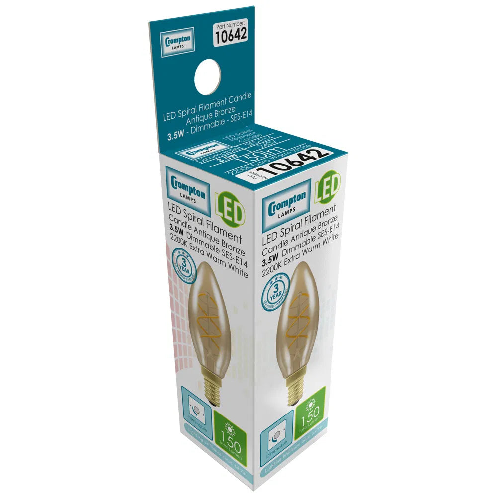 E14 LED Dimmable 3W Bulb (Extra Warm White 2200K) by VORELLI