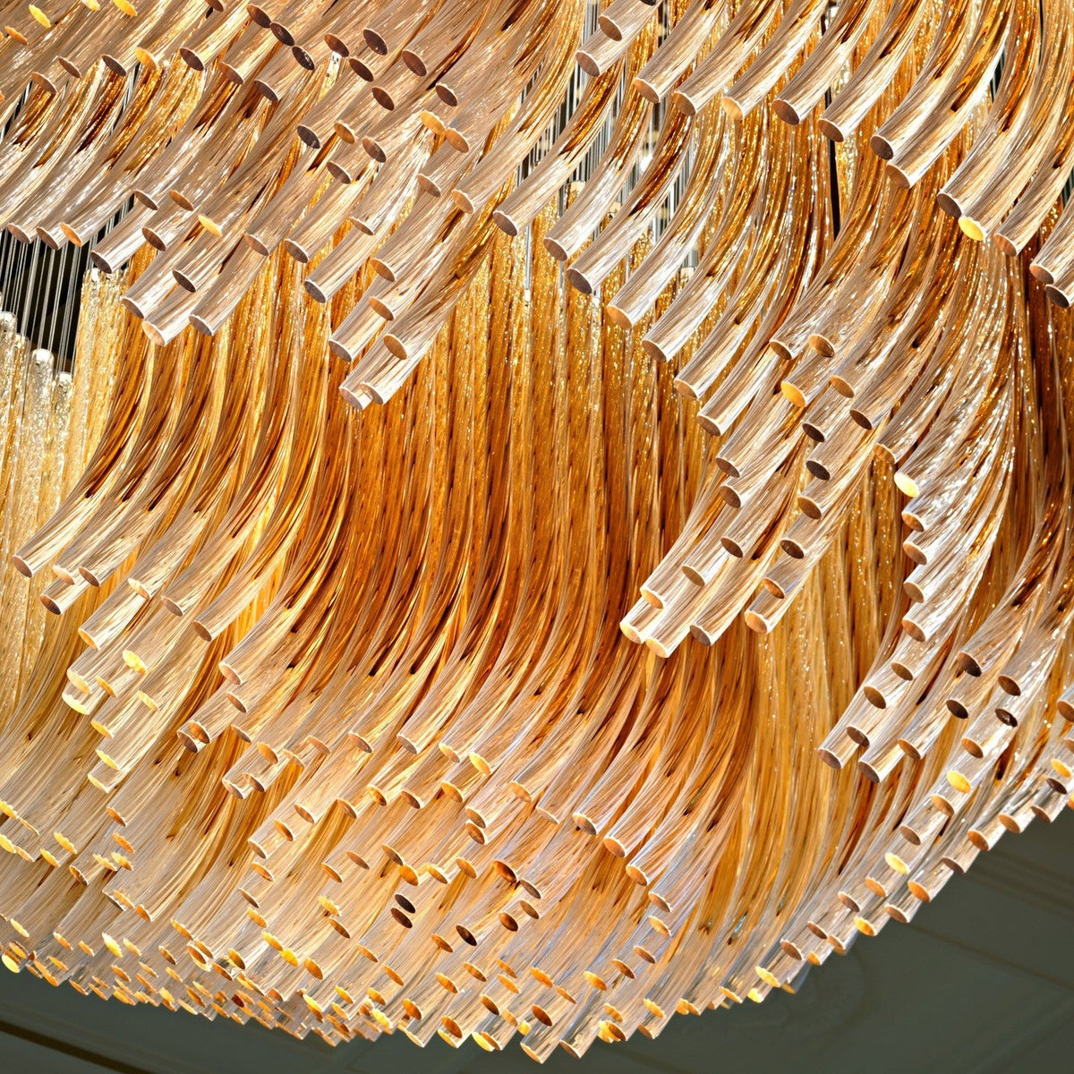 Floral Amber Glass Tube Project Installation project lighting view 2