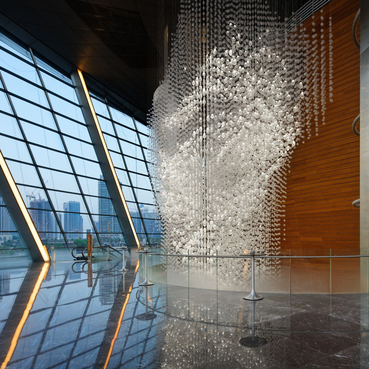 Crystal Bead Waterfall Project Installation project lighting studio view