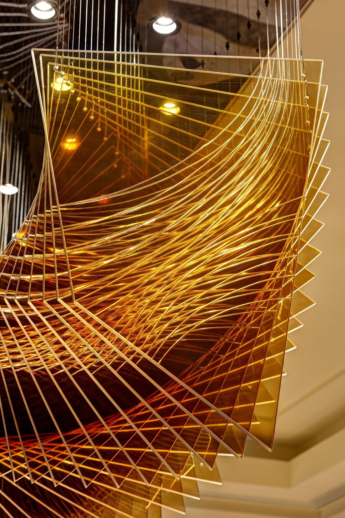 Architectural Wave Project Installation chandelier view 4