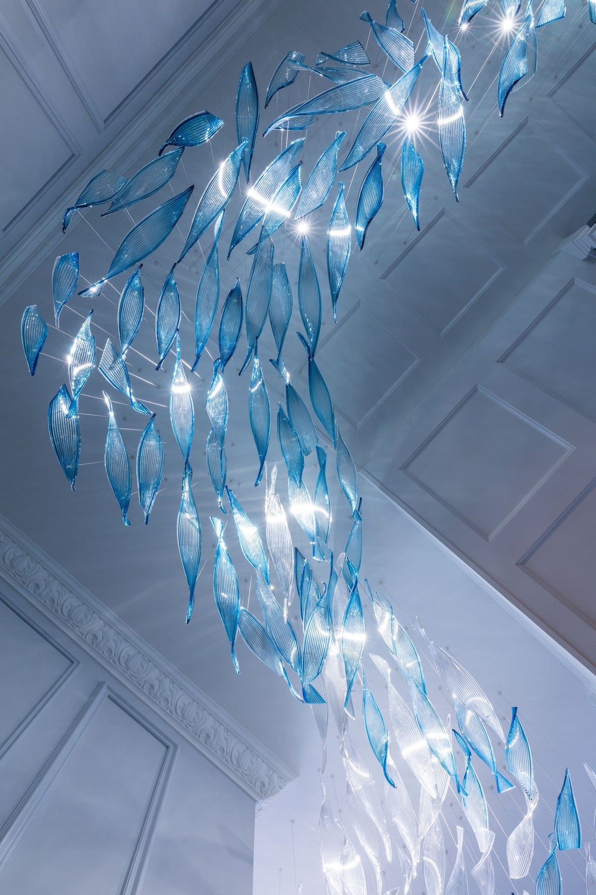 Floating Fin Project Installation chandelier view 3