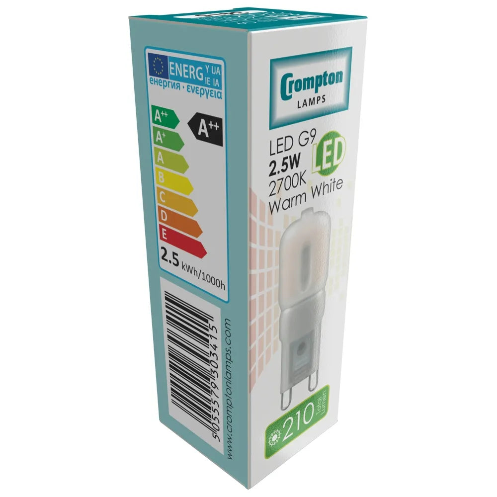 G9 LED Non-Dimmable 2.5W Bulb (Warm White 2700K) by VORELLI