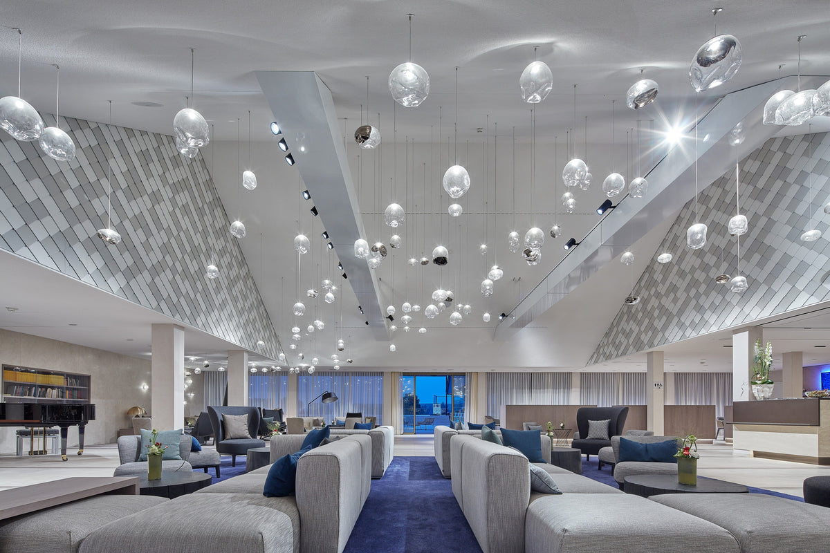 Molten Pebble Project Installation chandelier view 5