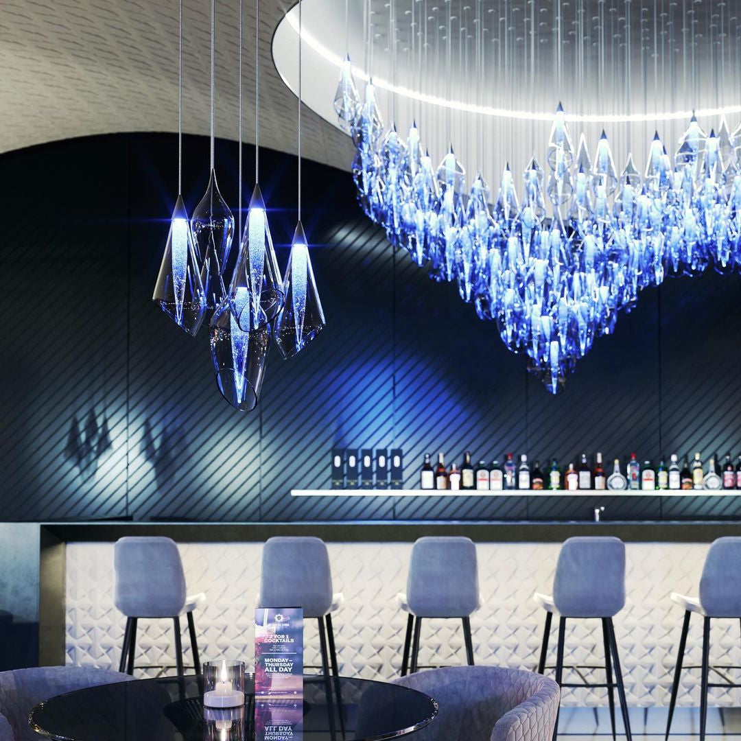 Open Glass Droplet Project Installation architectural lighting studio view