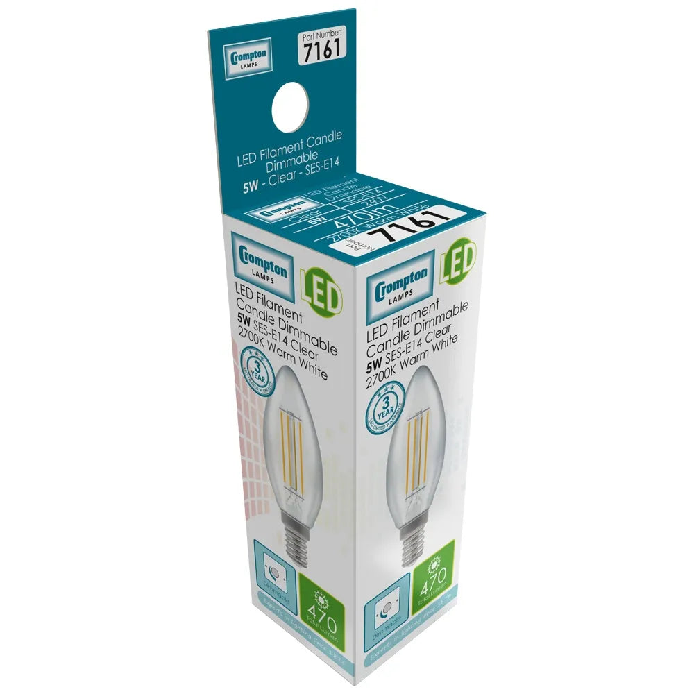 E14 LED Dimmable 5W Bulb (Warm White 2700K) by VORELLI