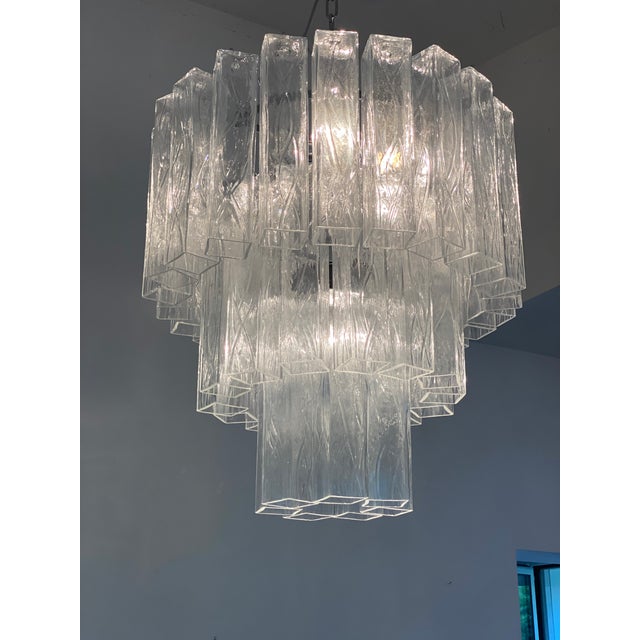VORELLI Amalia Squares Murano Glass Staircase Chandelier - Squares Murano Glass image 6