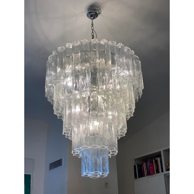 VORELLI Brisighella Squares Murano Glass Staircase Chandelier - Squares Murano Glass image 6