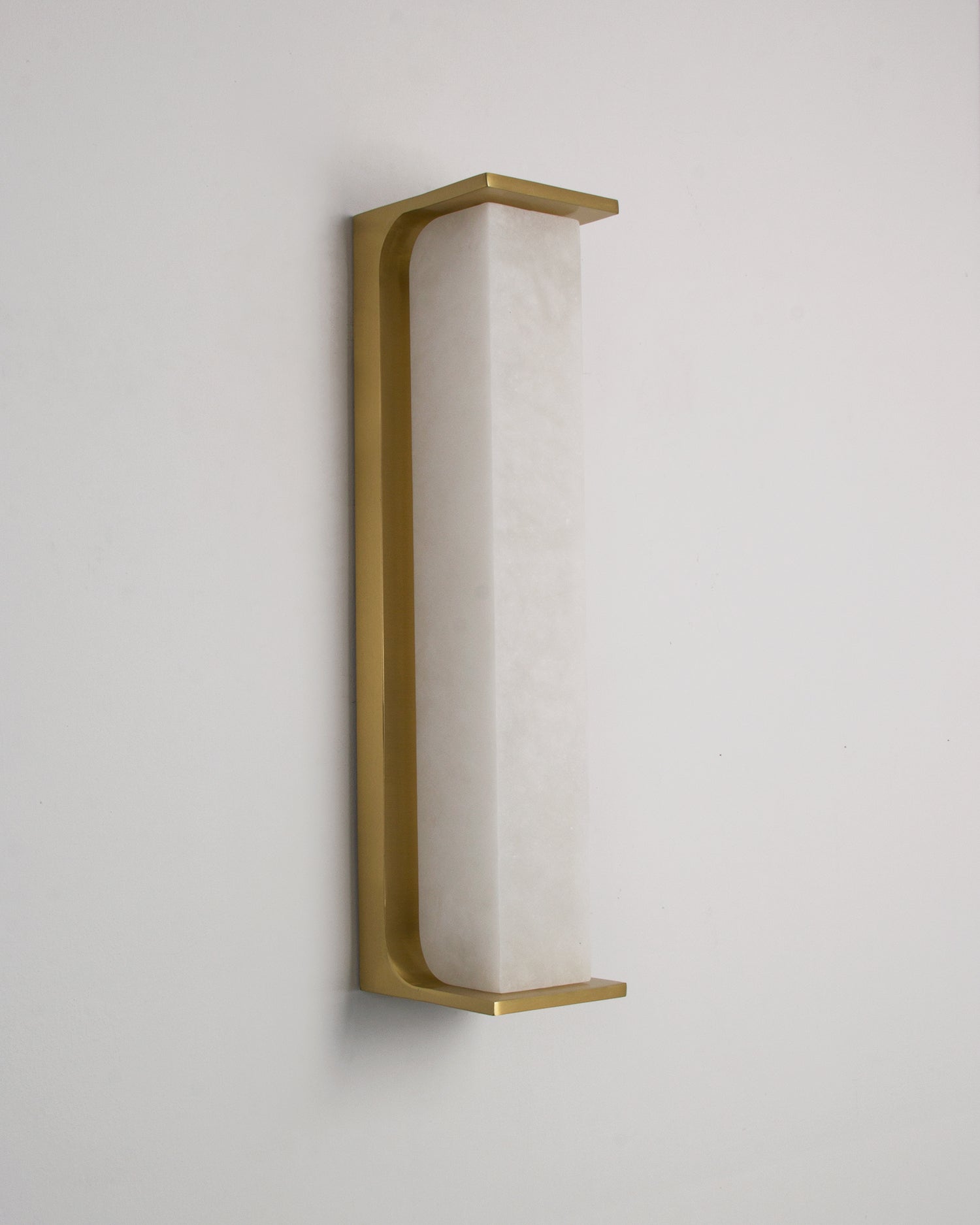 Unlit VORELLI Matera marble wall light displaying smooth natural marble surface and refined modern wall mounted structure