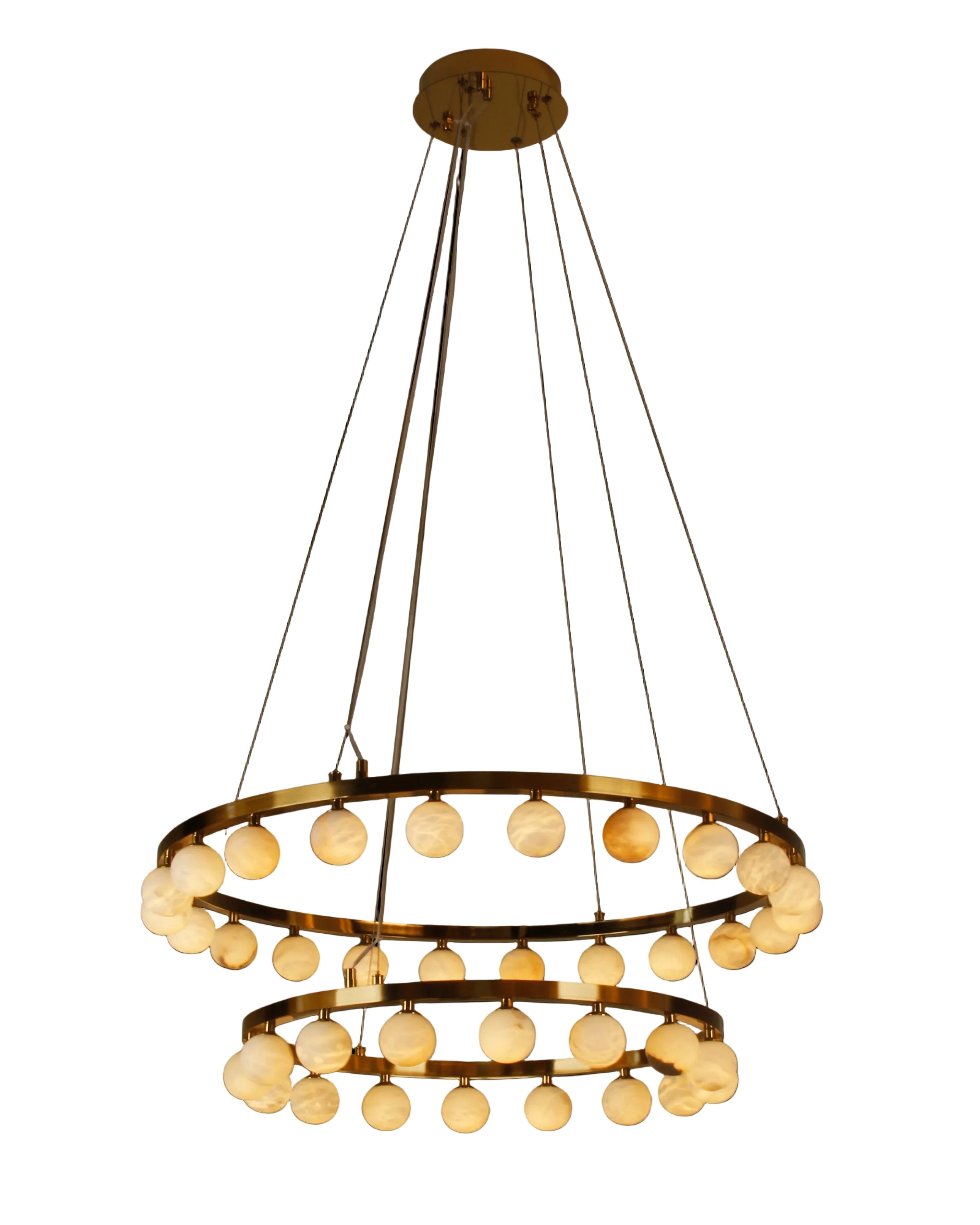 Orbit Marble Double Ring Chandelier