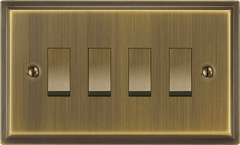 VORELLI® Sheraton Rocker Switch in Antique Brass.