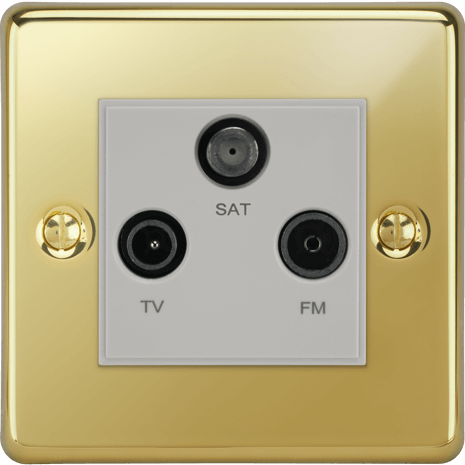 VORELLI® Victorian Media Outlet in Polished Brass.