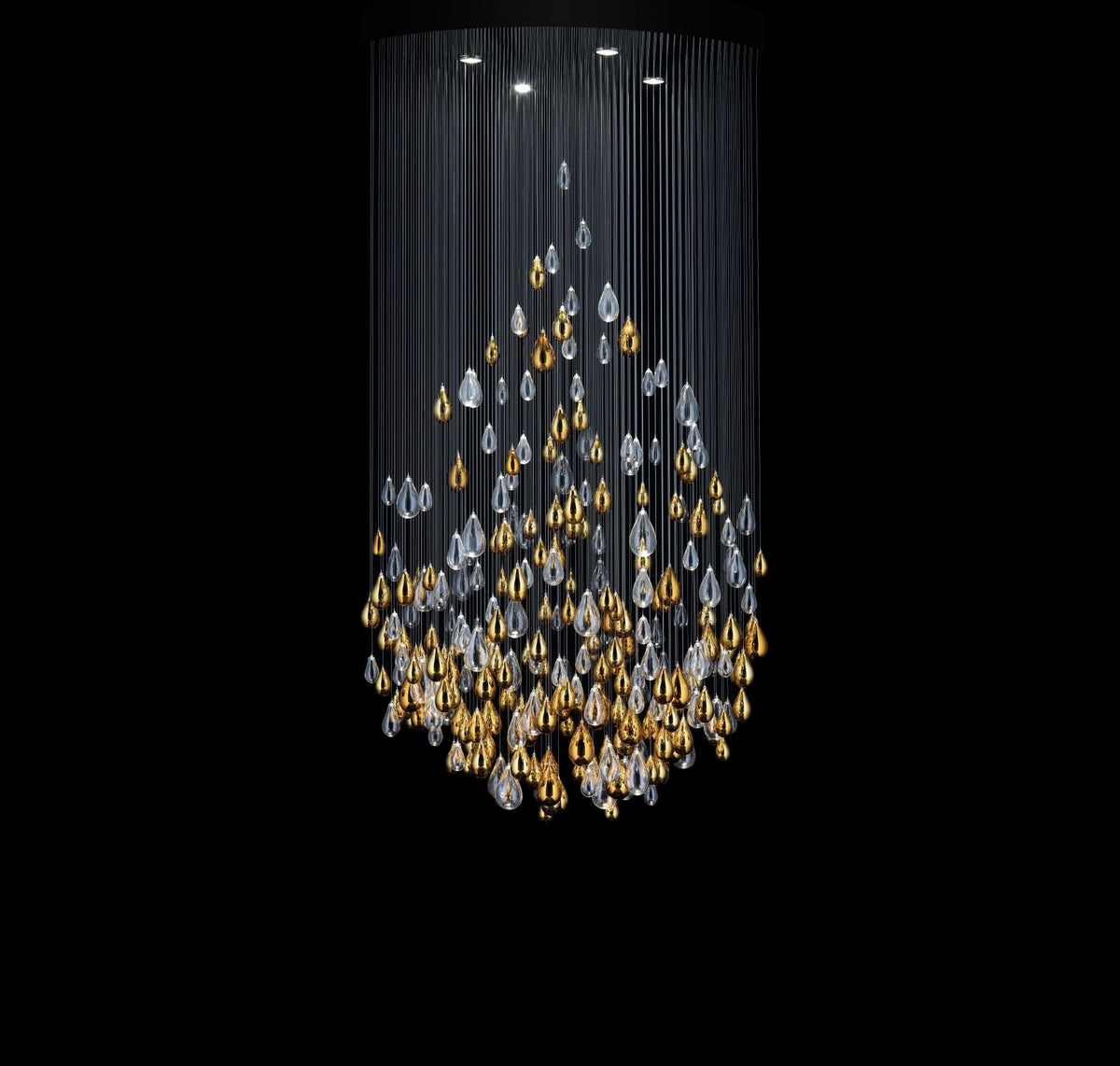 Cascading Raindrop Project Installation architectural lighting view 3