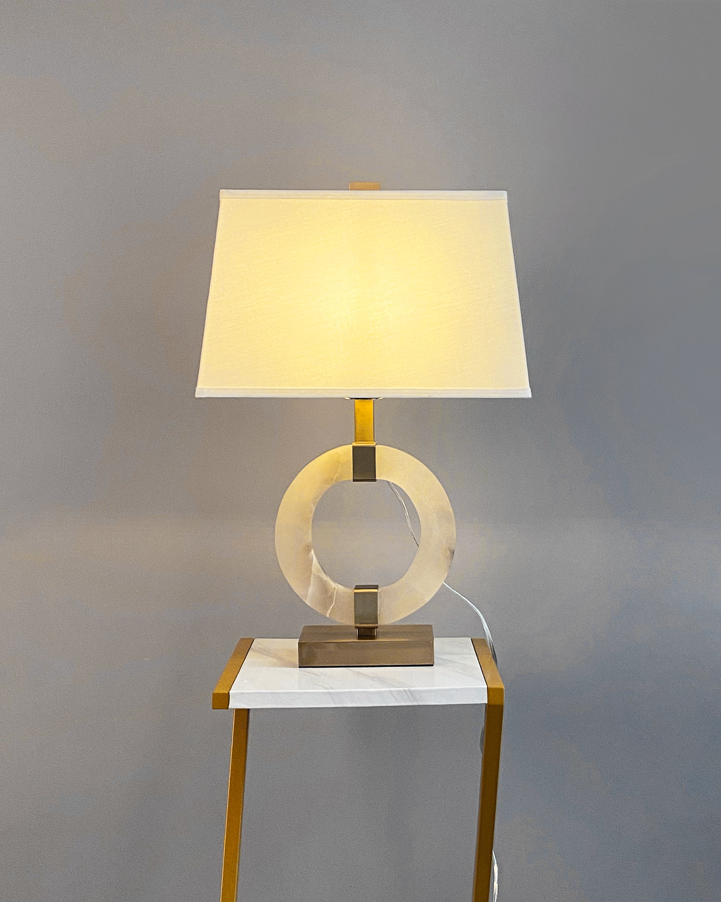 Anello Marble Table Lamp in modern living room setting