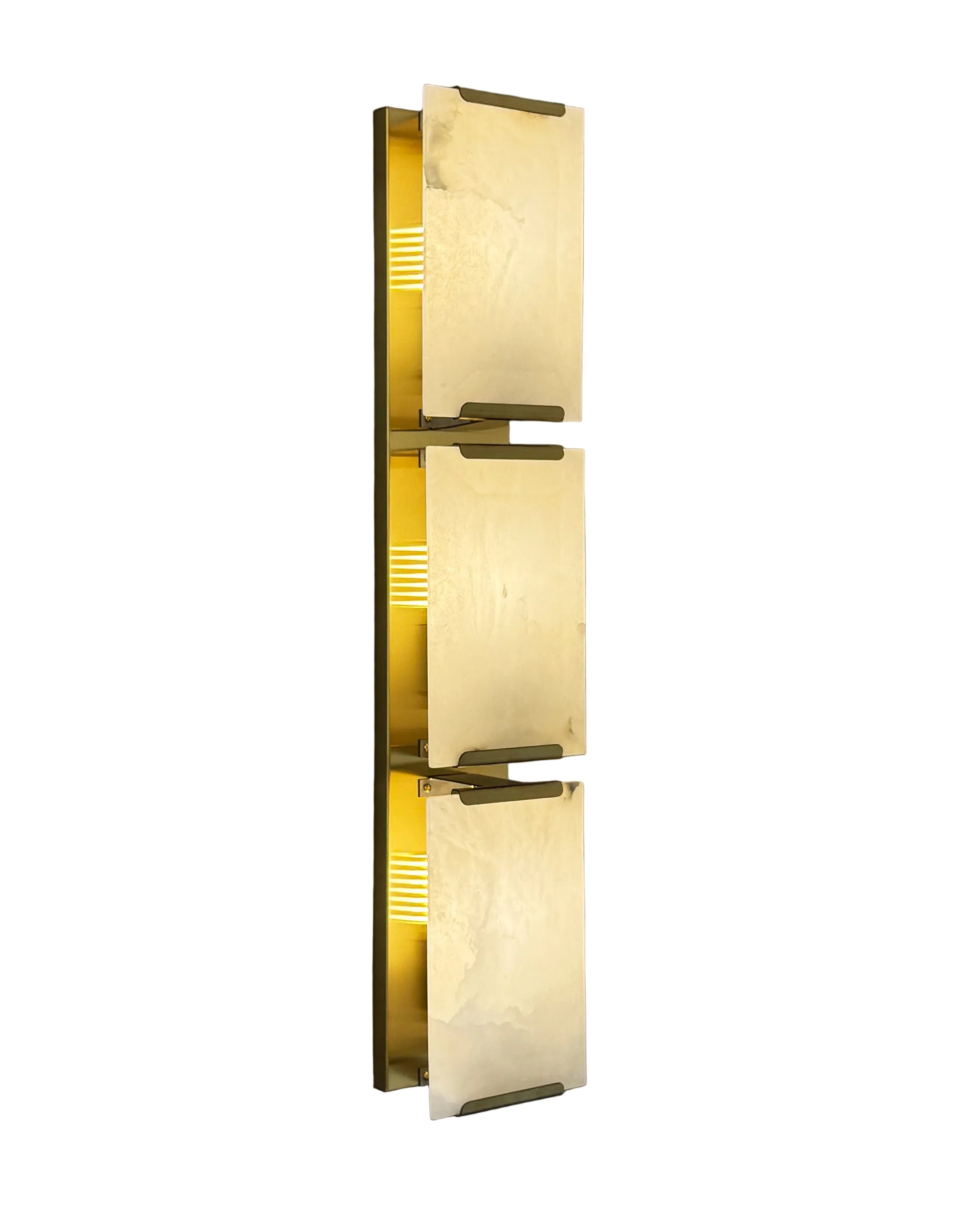 Angel Marble Wall Light II with layered marble panels and brass accents UAE