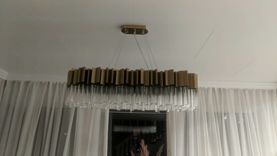 Antilia Rectangular Chandelier in modern luxury interior setting