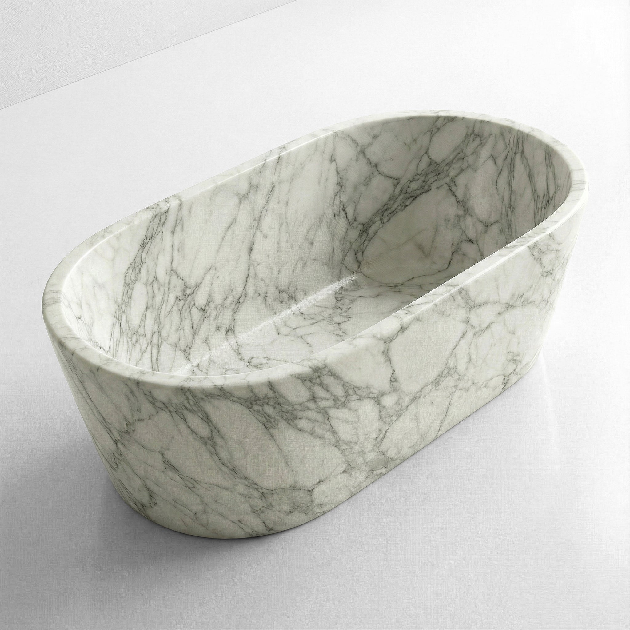 Arabescato Marble Freestanding Bathtub - Tapered by VORELLI