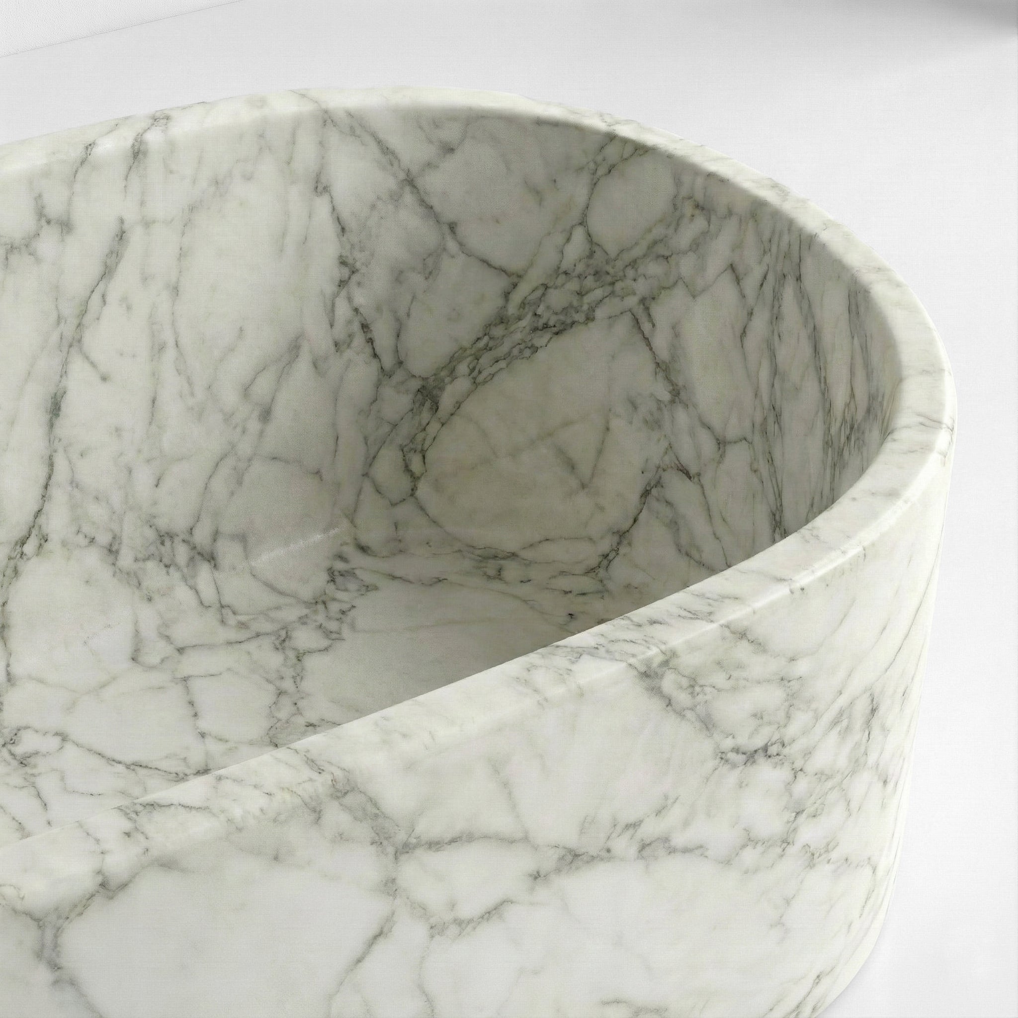 Arabescato Marble Freestanding Bathtub - Elliptical by VORELLI
