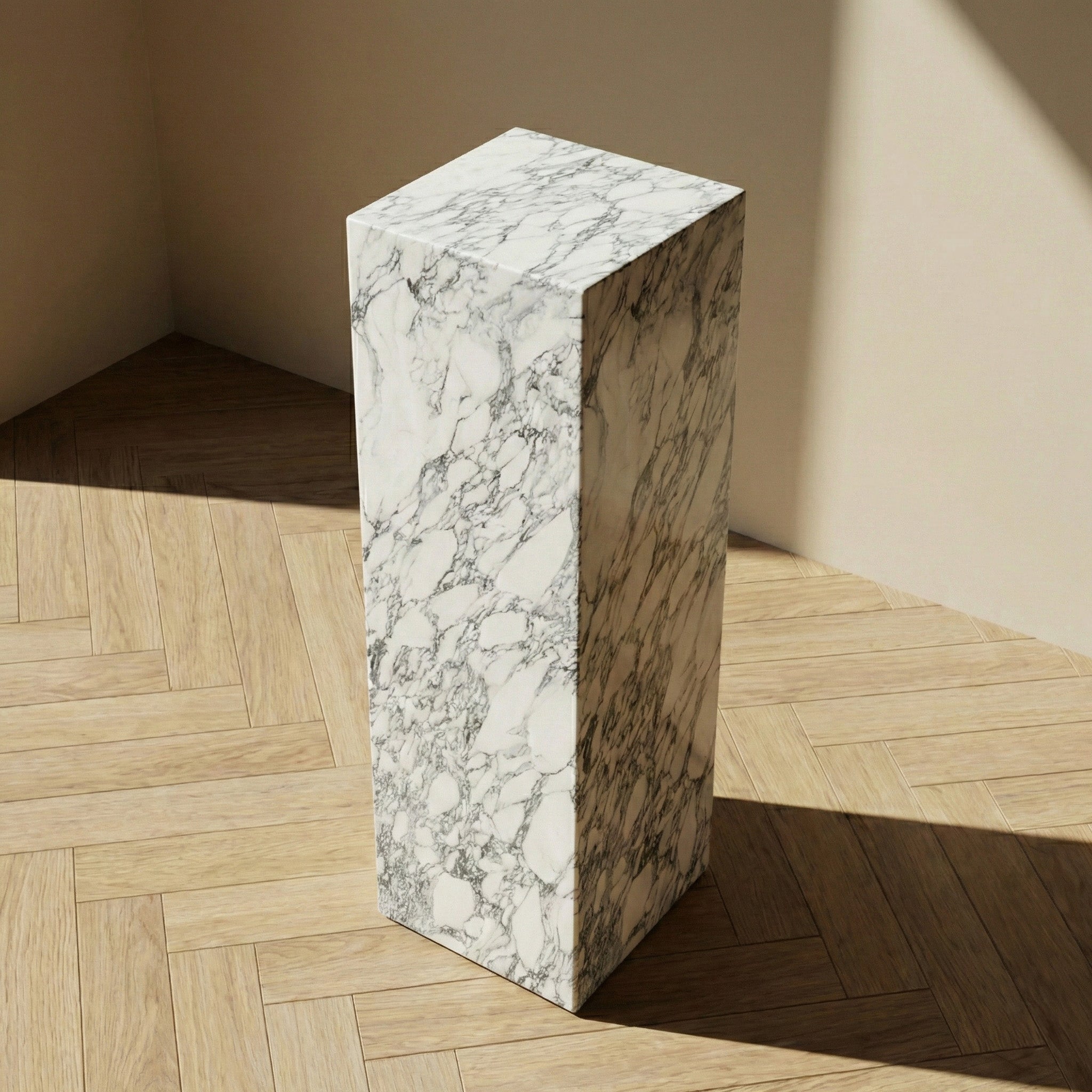 Arabescato Marble Pedestal Stand by VORELLI