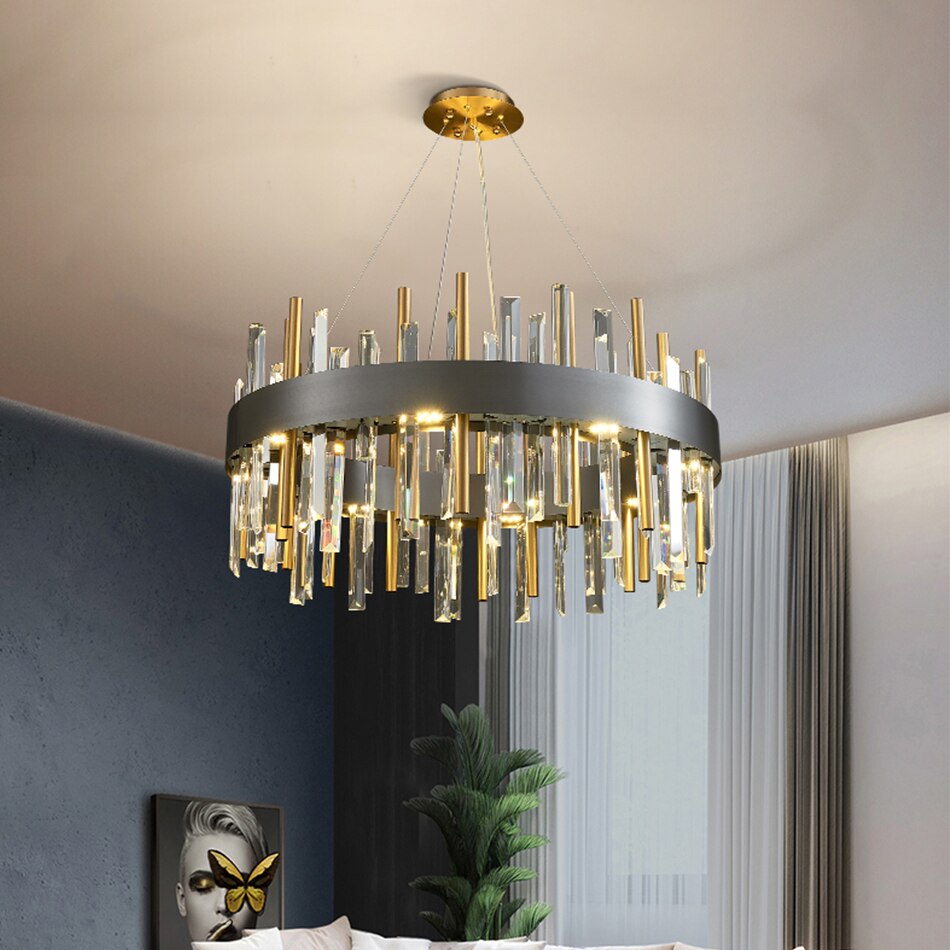 Ardmore Circular Chandelier above dining table in modern interior