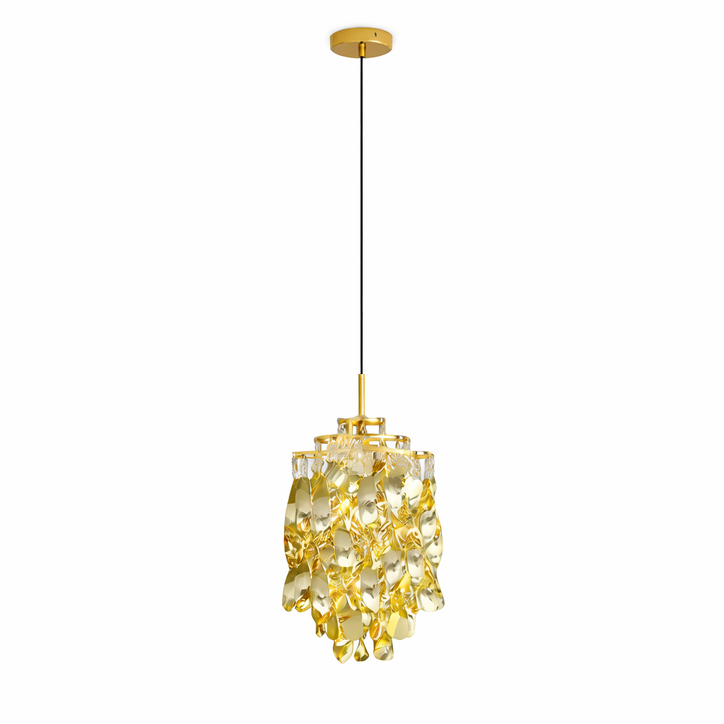Arezzo Pendant Light with cascading diamond cut crystals UAE