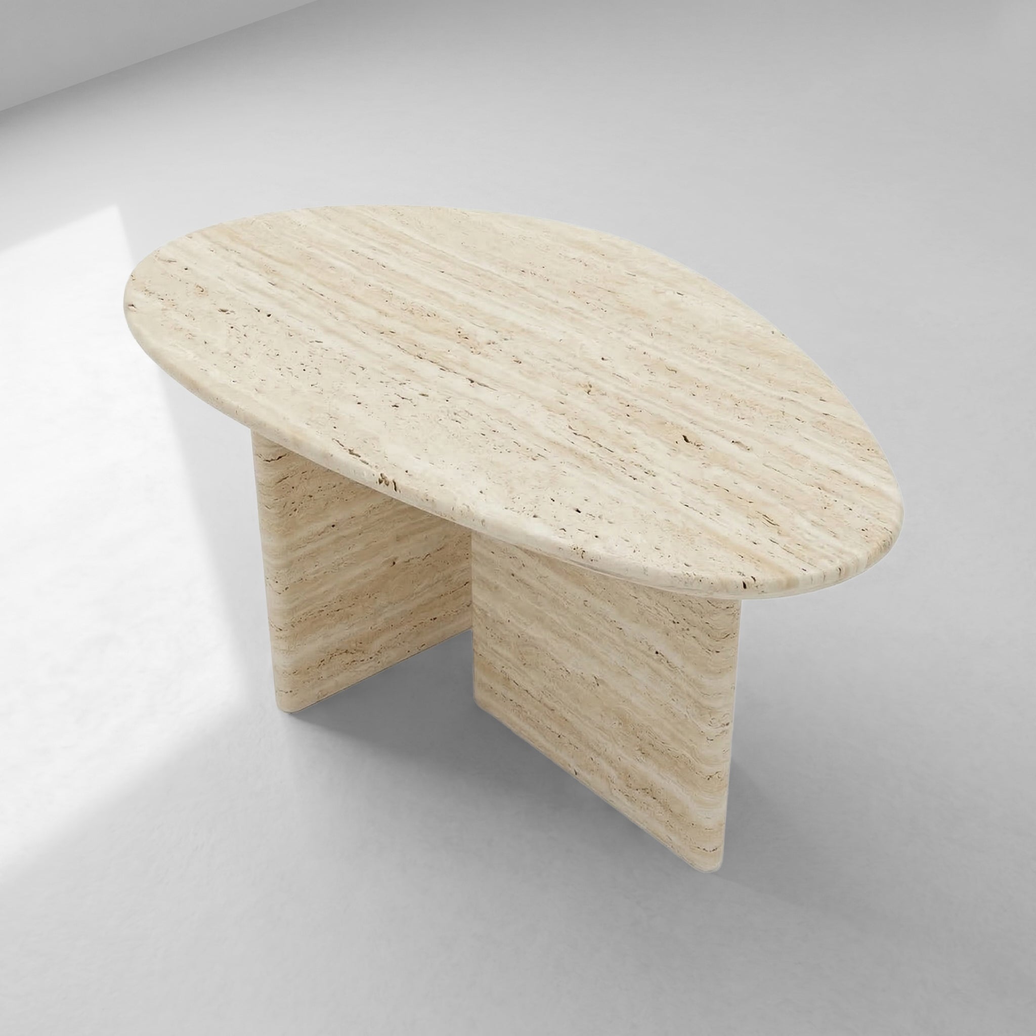 Beige Travertine Coffee Table - Pebble by VORELLI