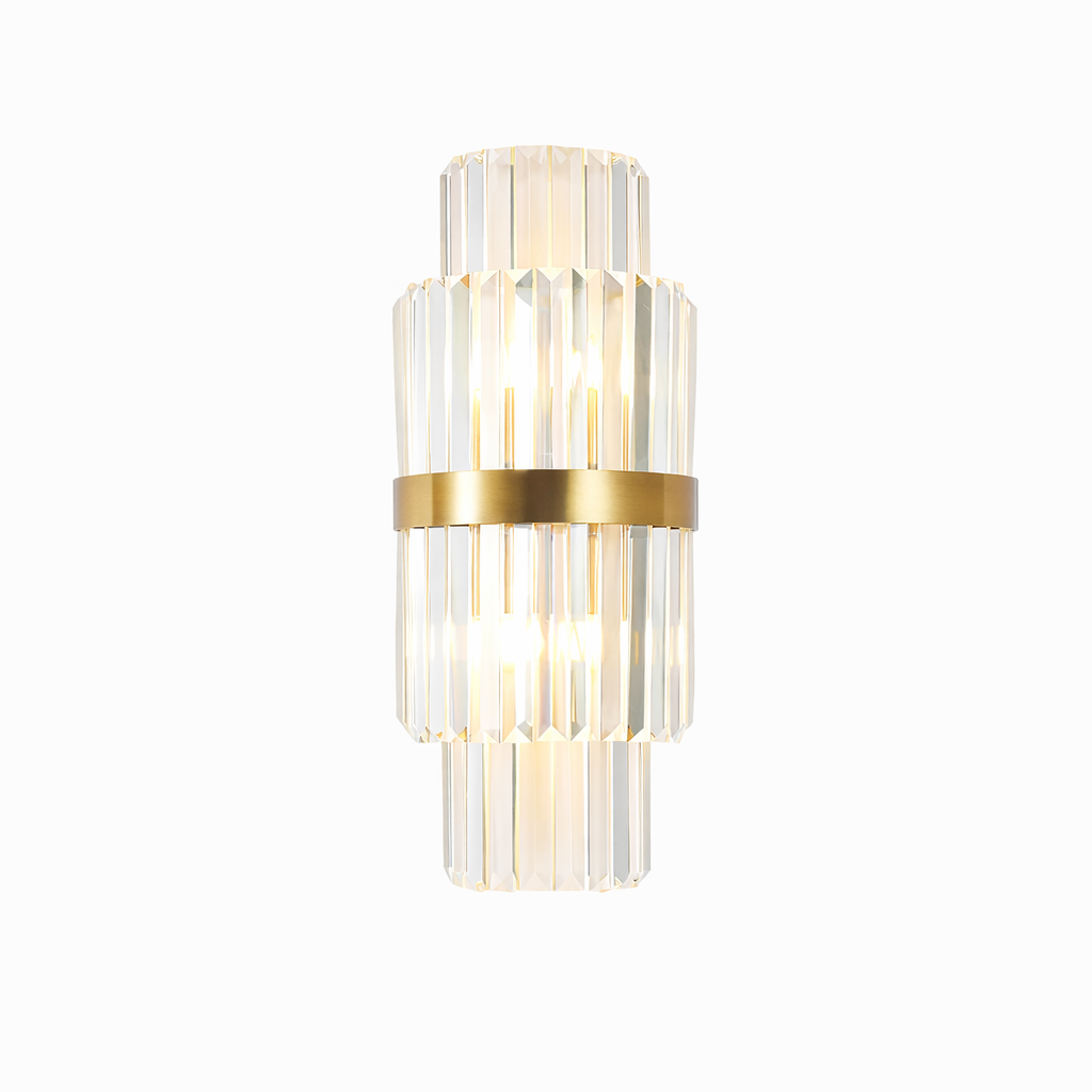 Belair wall light with vertical crystal bar design