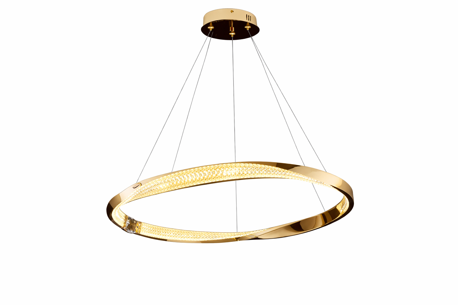Belgravia circular chandelier with diamond cut crystal ring