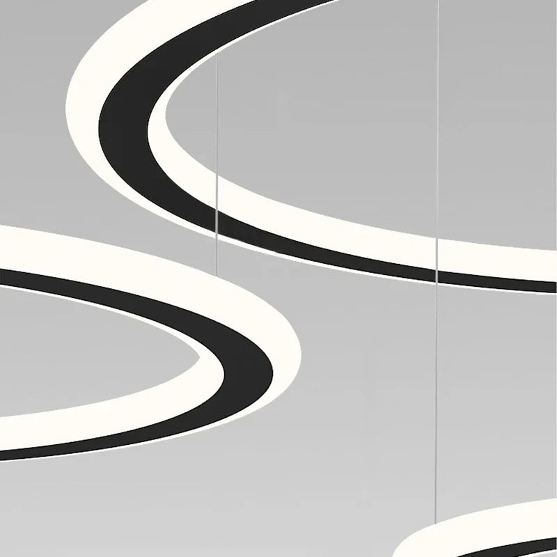 Close-up of LED halo ring on Bellezza circular chandelier