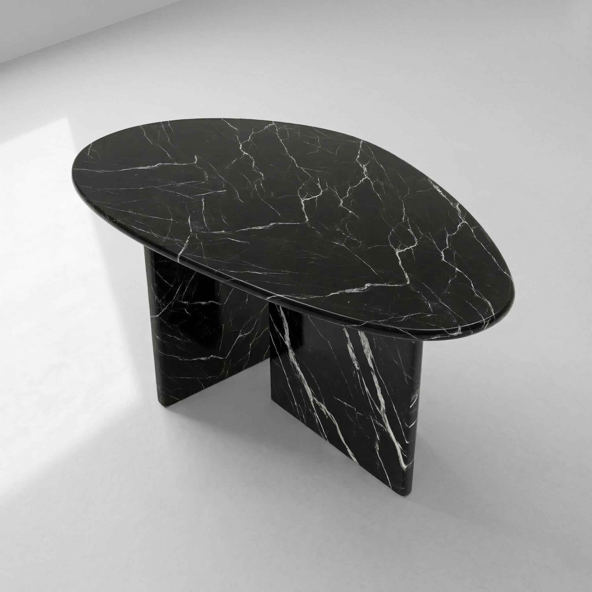 Black Marquina Marble Coffee Table - Pebble by VORELLI