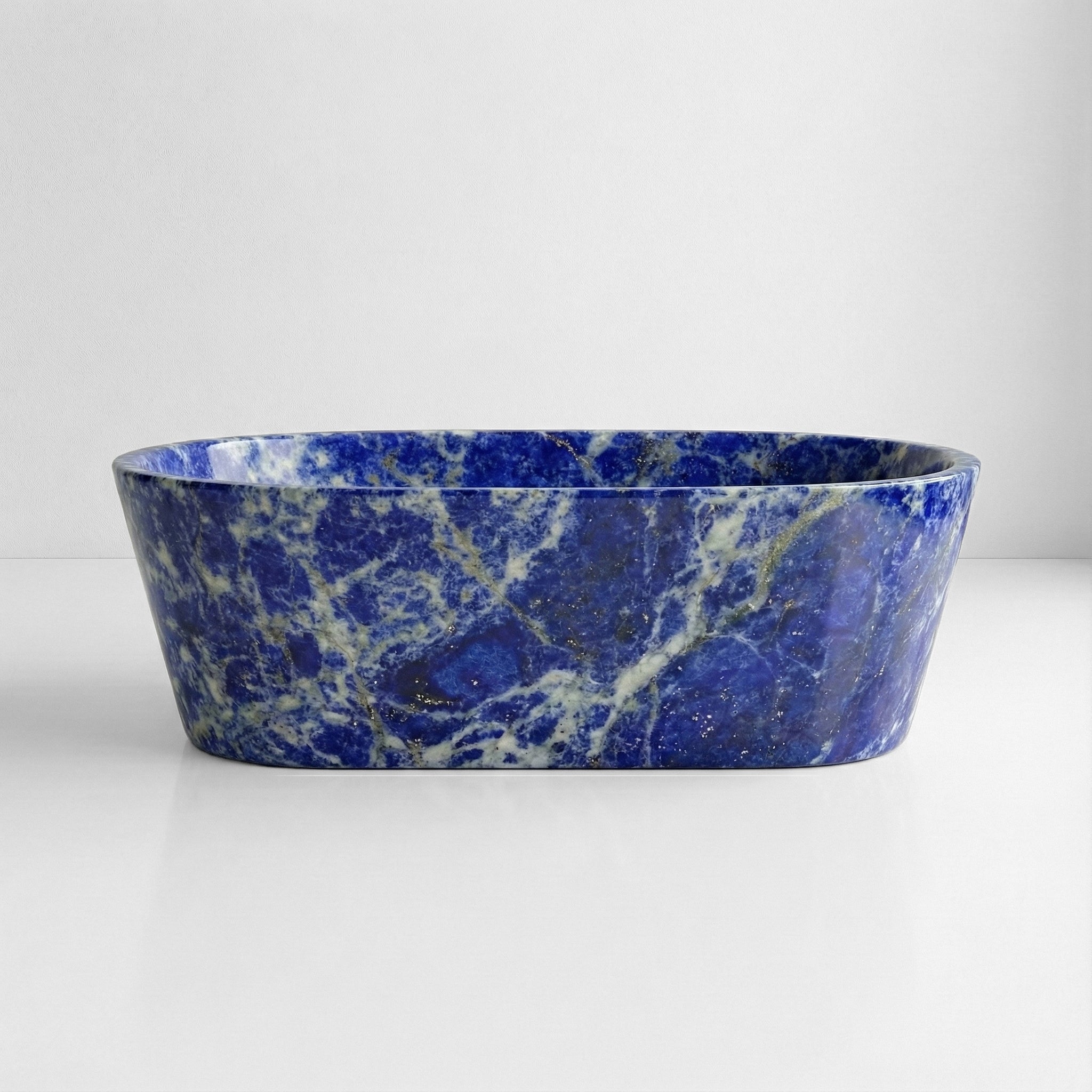 Blue Sodalite Marble Freestanding Bathtub - Tapered by VORELLI