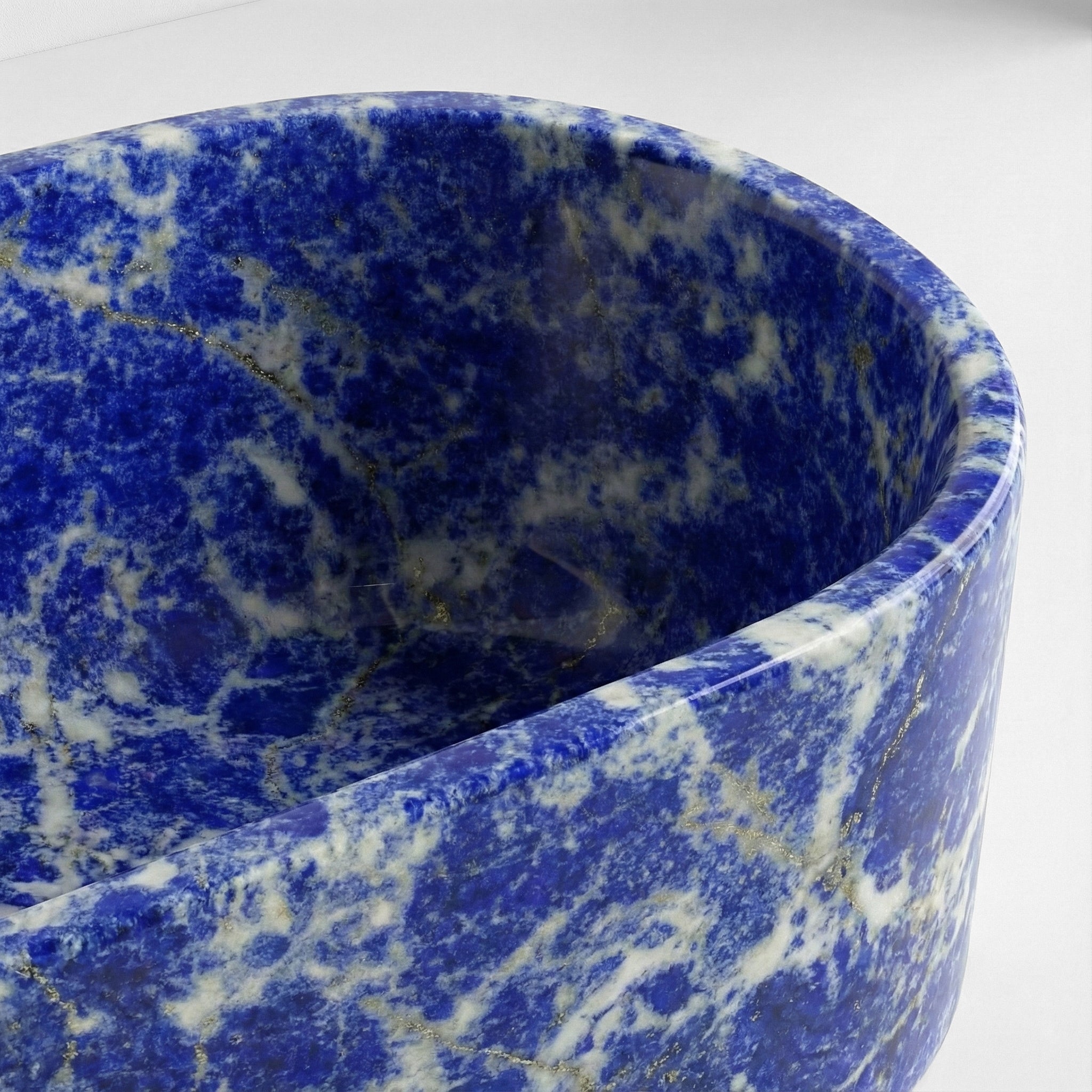 Blue Sodalite Marble Freestanding Bathtub - Elliptical by VORELLI
