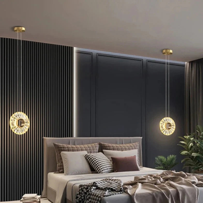 Bocelli pendant light used as bedside feature lighting