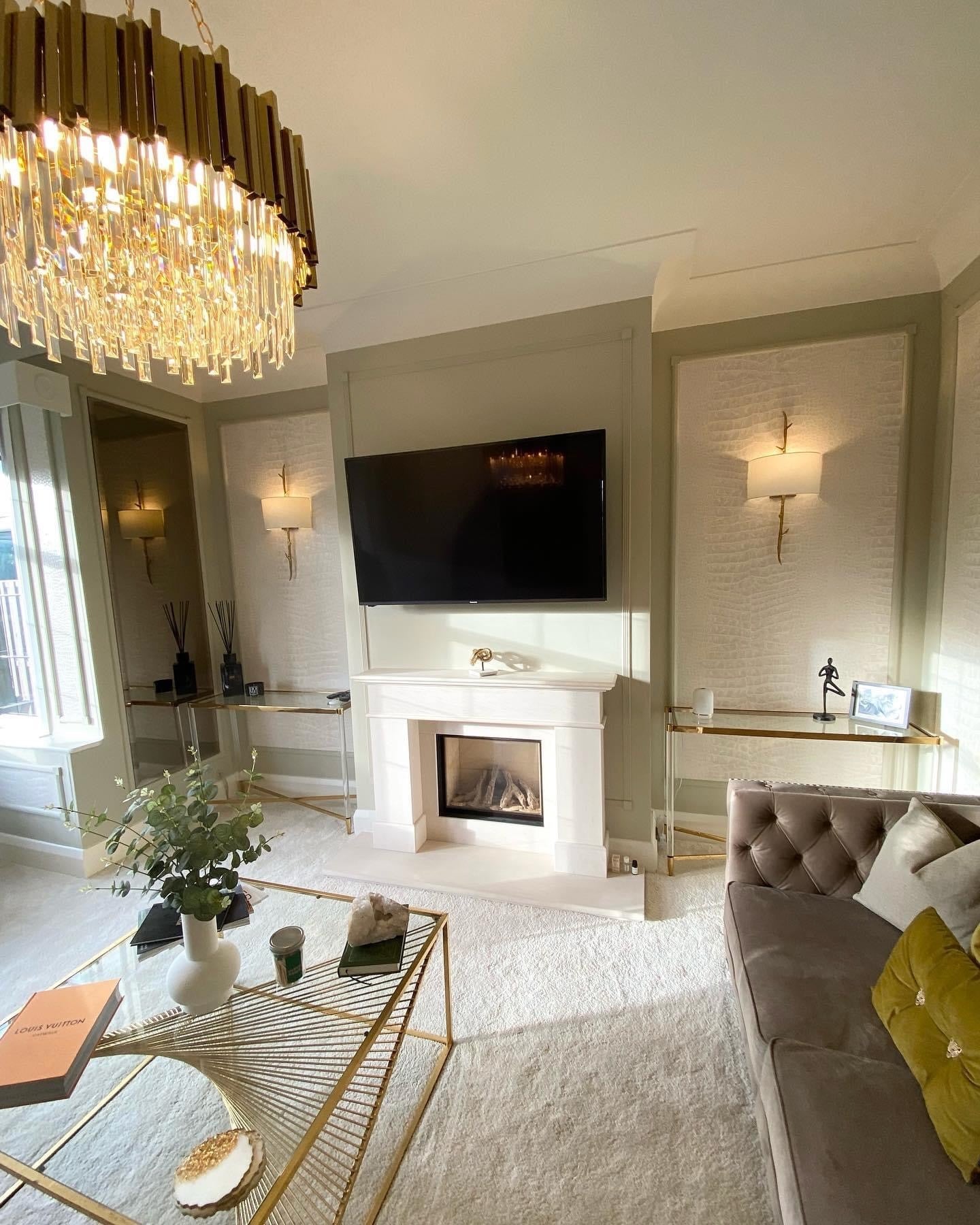 Boeotia circular chandelier enhancing luxury salon interior