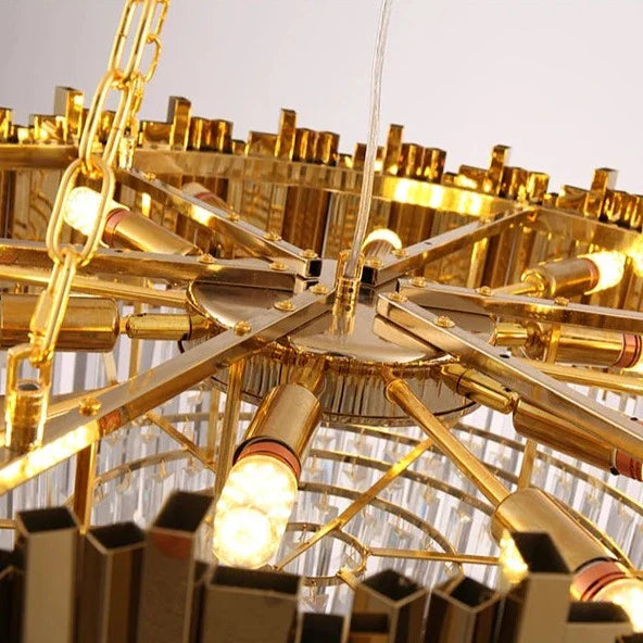 Underside detail of Boeotia circular chandelier structure