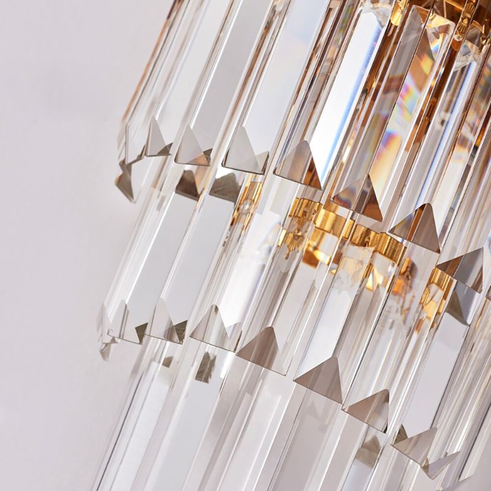 Close-up of crystal bars on Boeotia double wall light