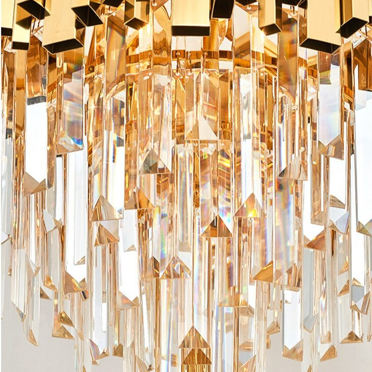 Close-up of cascading crystal bars on Boeotia floor lamp