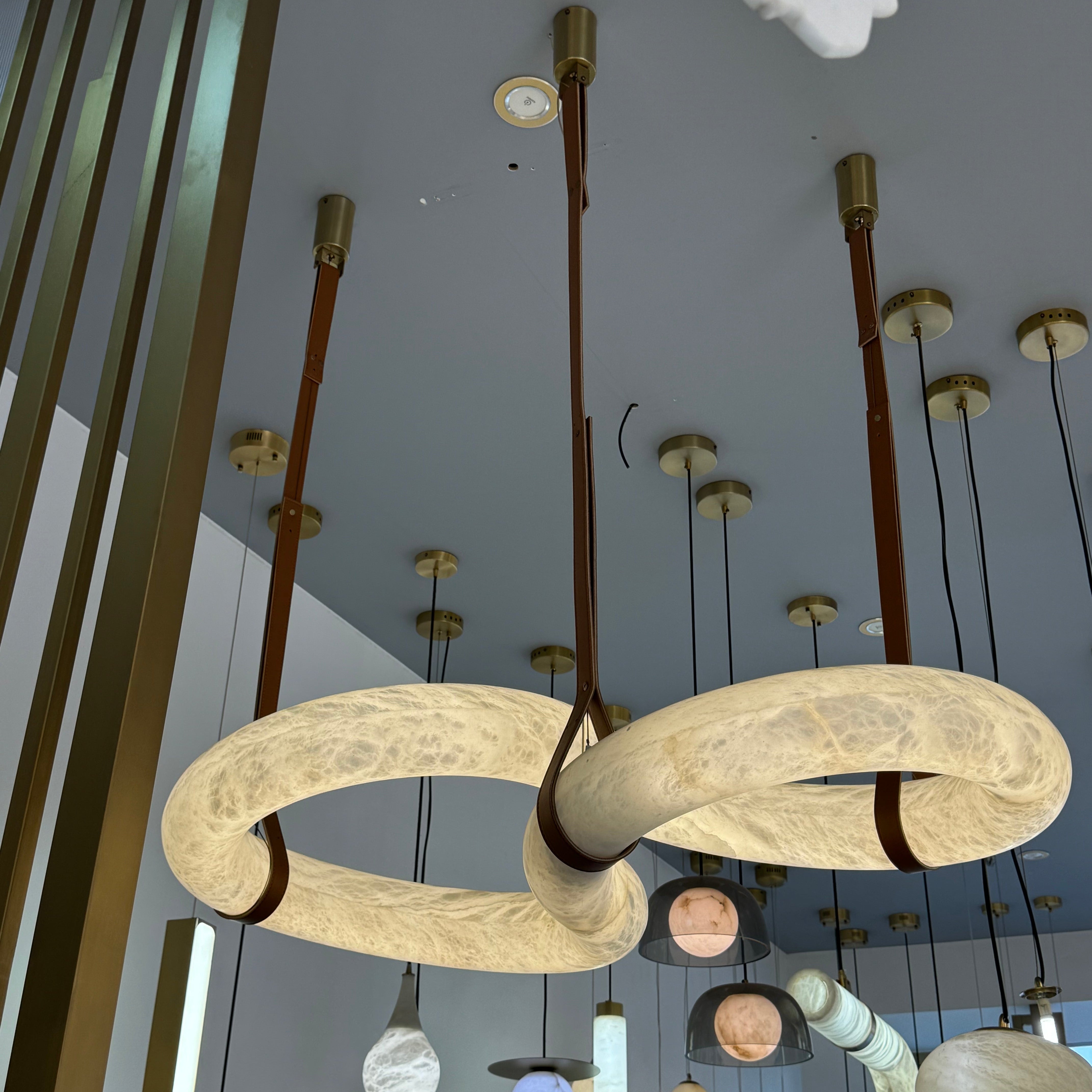 Botticino Loop Marble Rectangular Chandelier by VORELLI