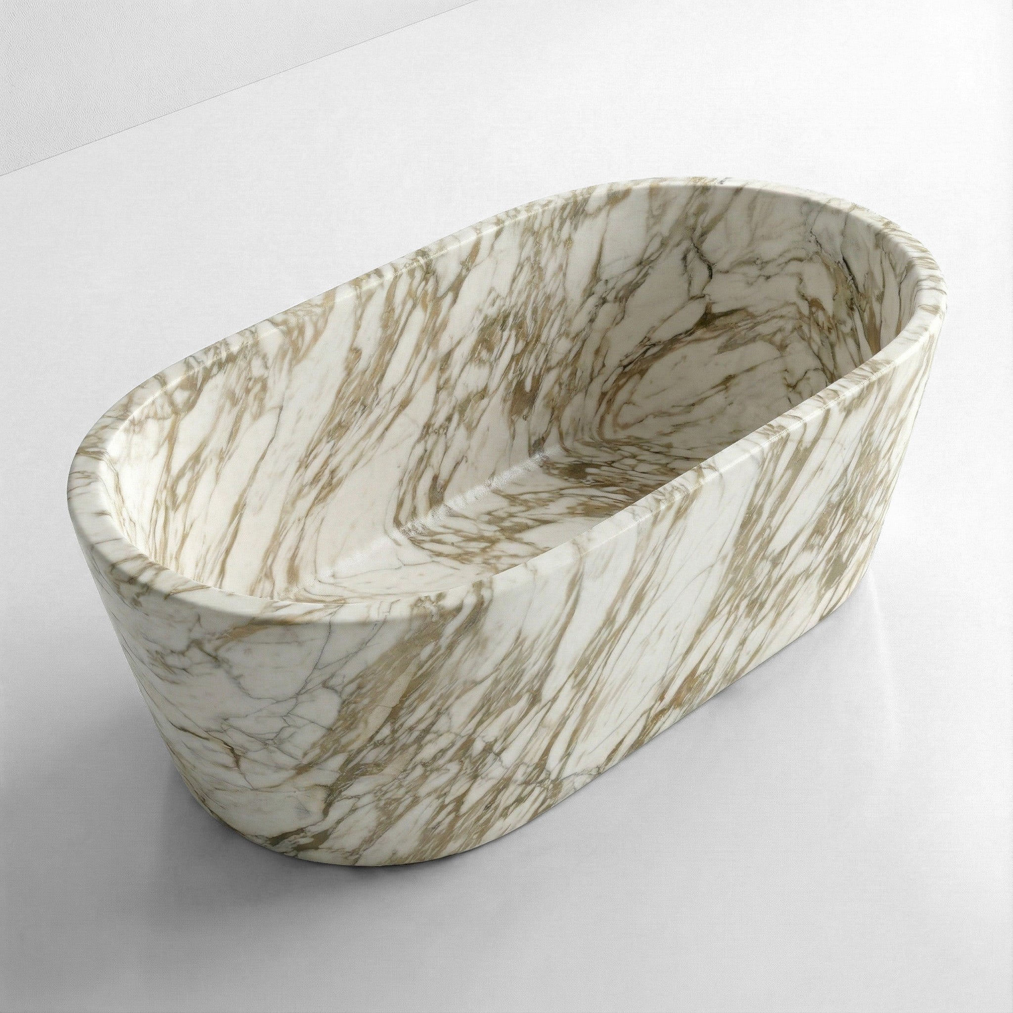 Calacatta Gold Marble Freestanding Bathtub - Tapered by VORELLI