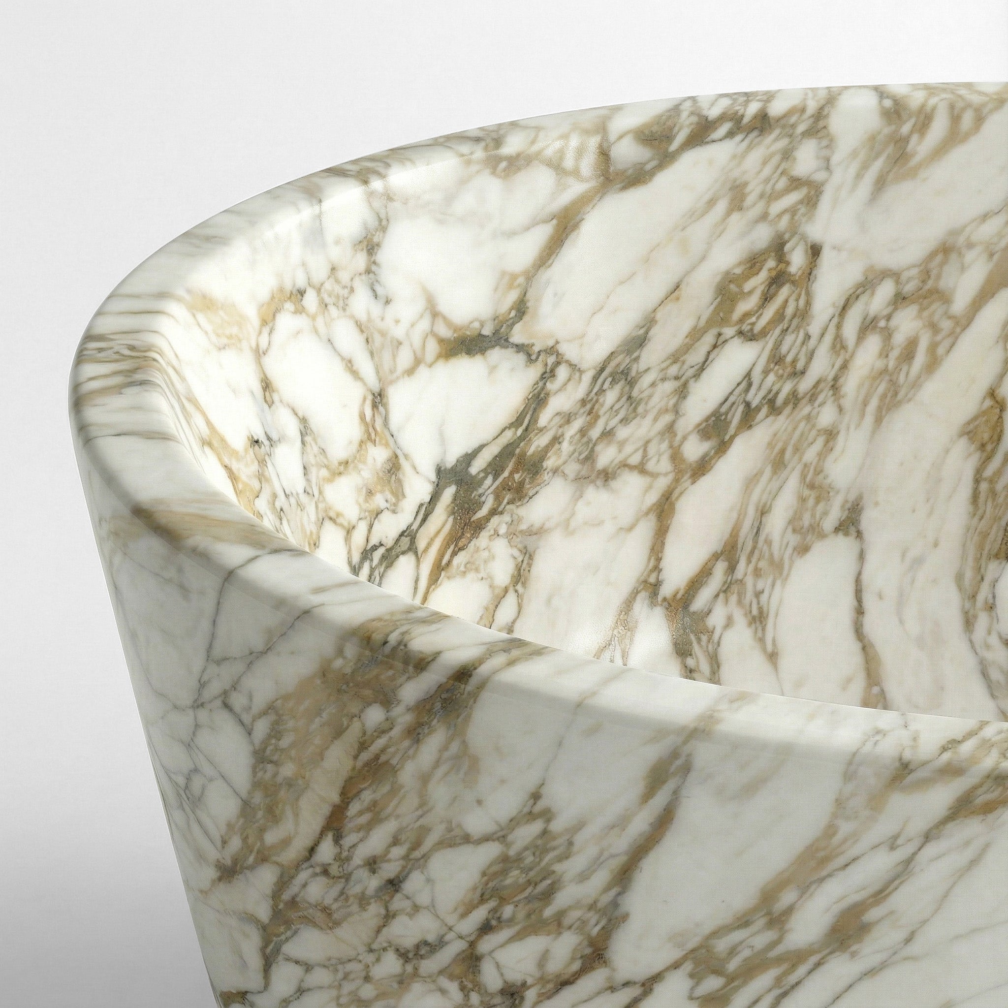 Calacatta Gold Marble Freestanding Bathtub - Tapered by VORELLI