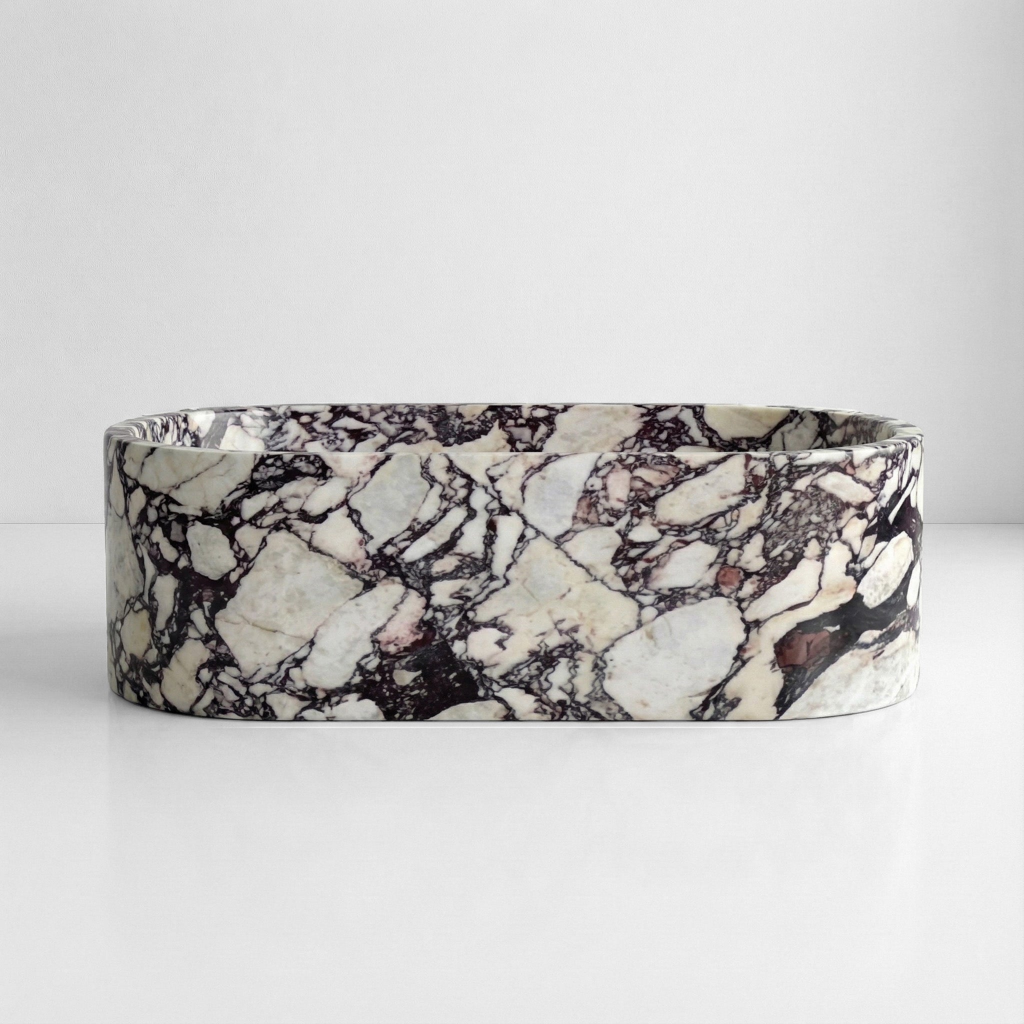 Calacatta Viola Marble Freestanding Bathtub - Elliptical by VORELLI