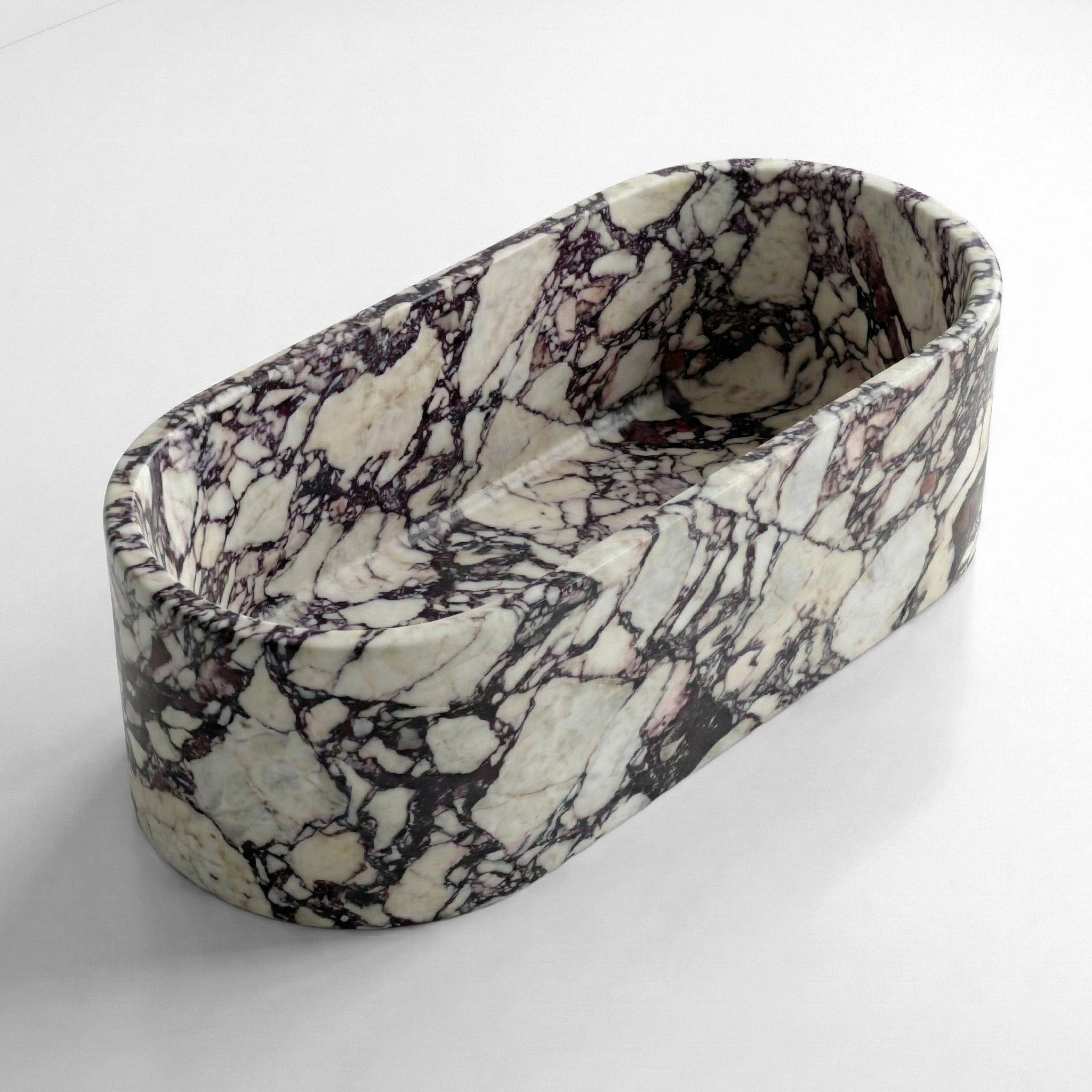 Calacatta Viola Marble Freestanding Bathtub - Elliptical by VORELLI