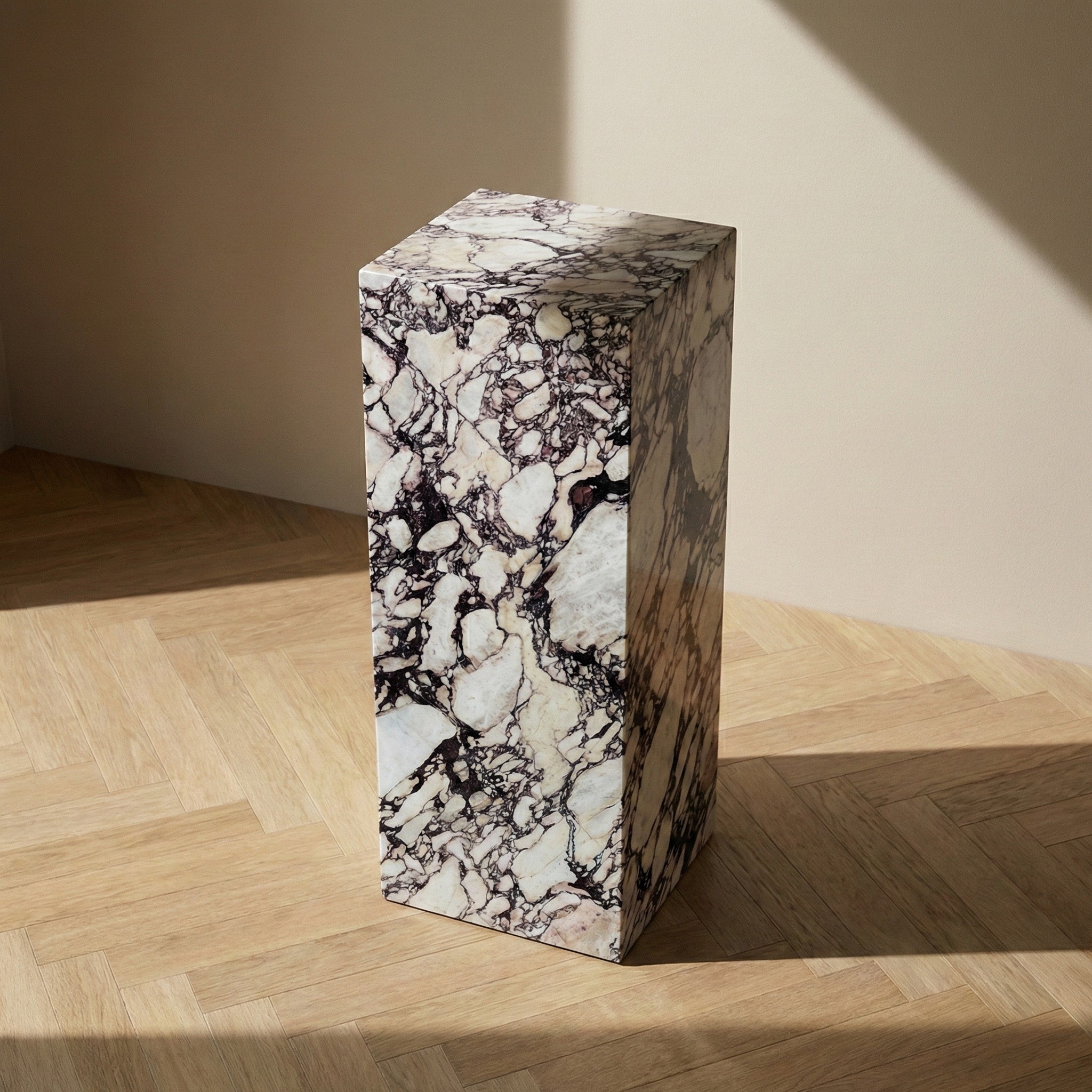 Calacatta Viola Marble Pedestal Stand by VORELLI