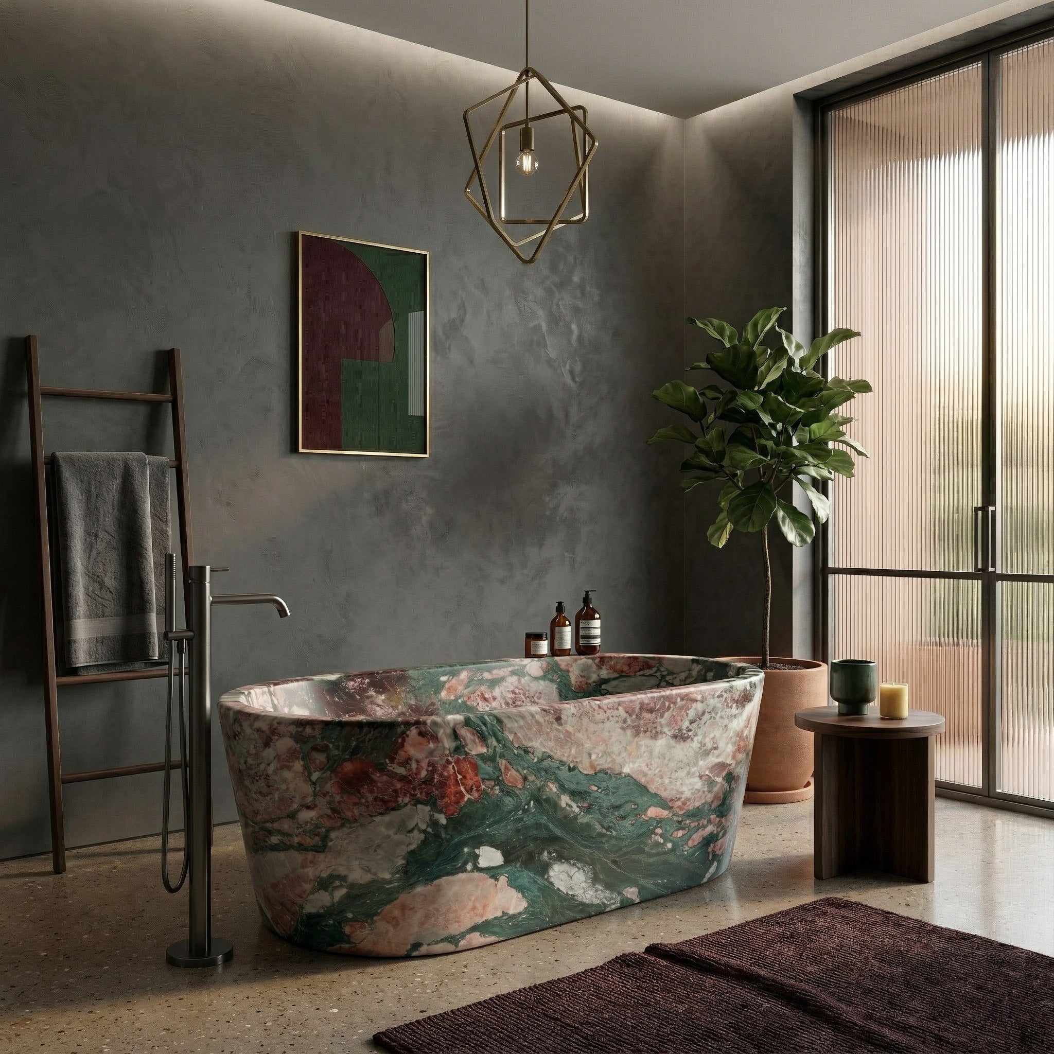Four Seasons Marble Freestanding Bathtub - Tapered by VORELLI