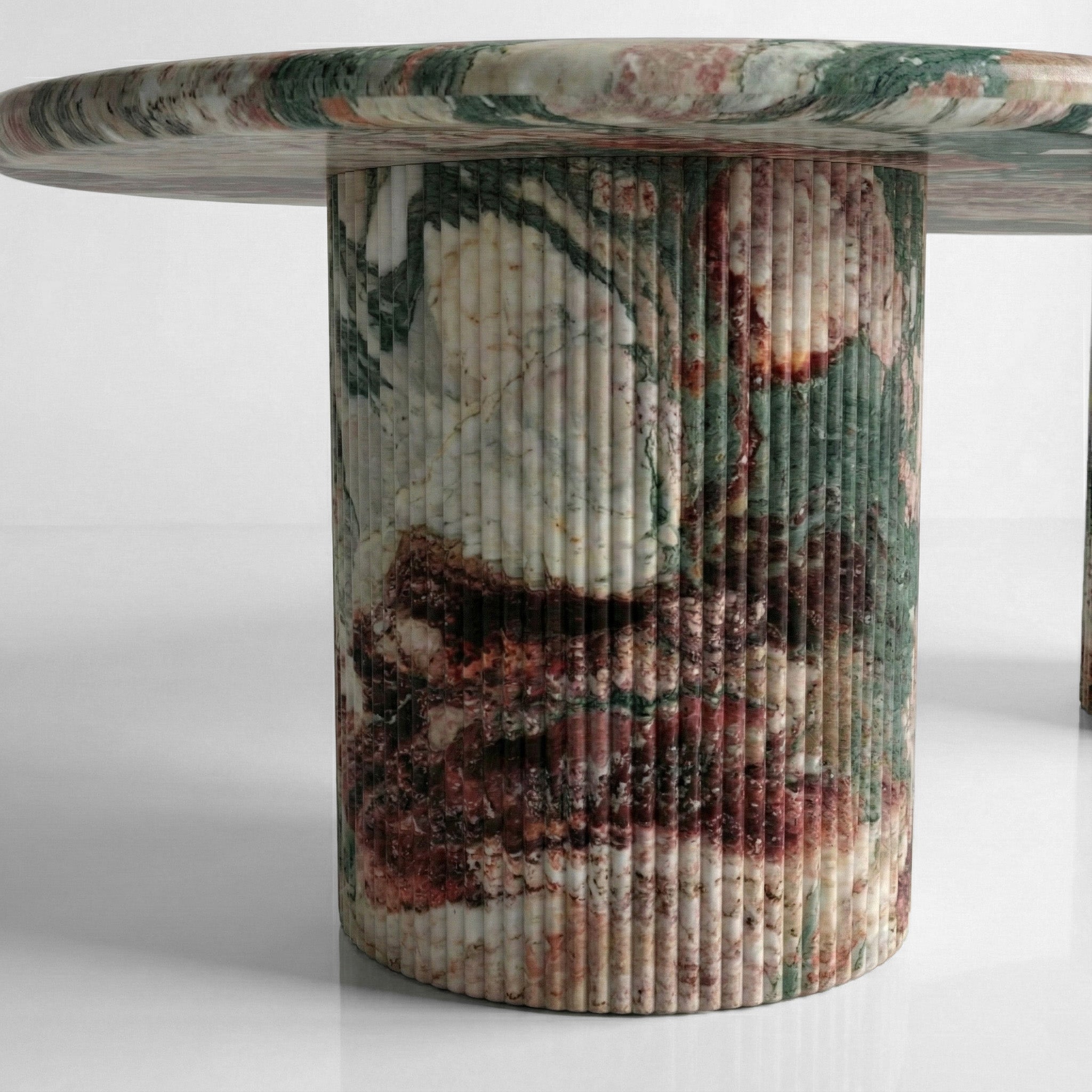 Four Seasons Marble Oval Dining Table - Fluted by VORELLI