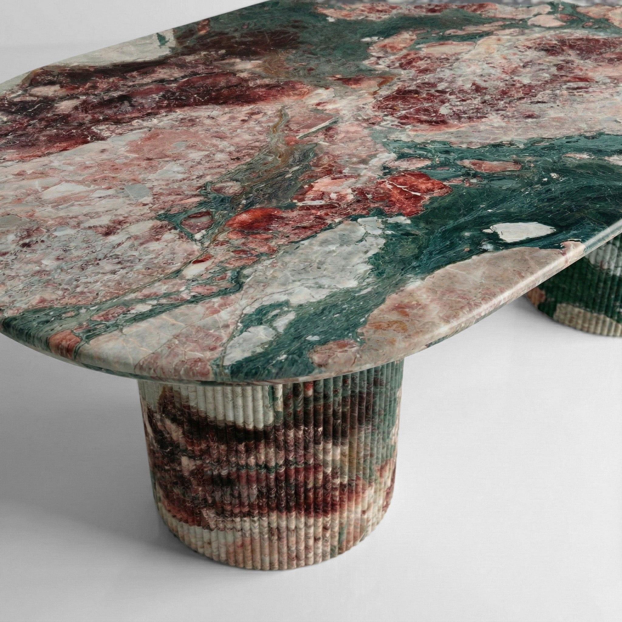 Four Seasons Marble Oval Dining Table - Fluted by VORELLI
