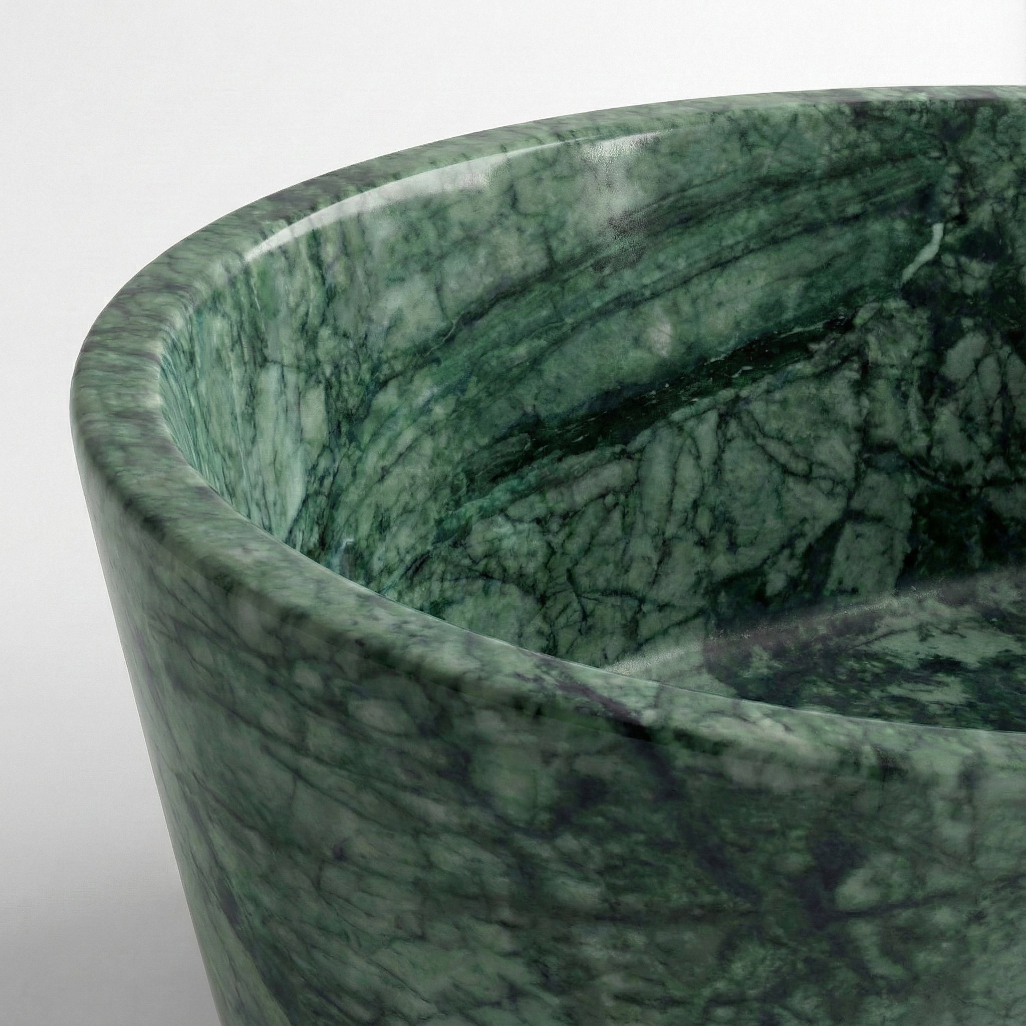 Green Guatemala Marble Freestanding Bathtub - Tapered by VORELLI