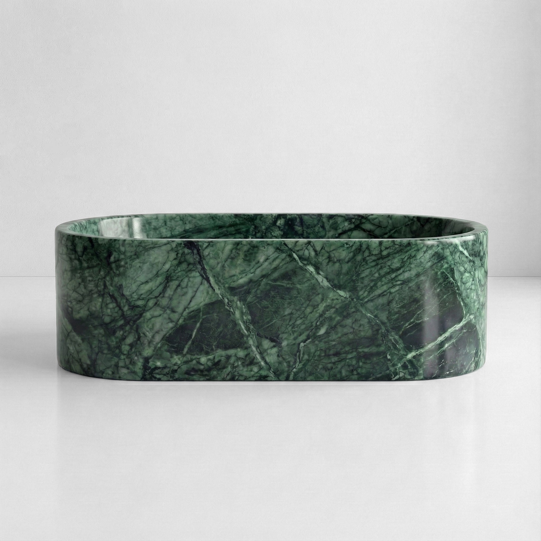 Green Guatemala Marble Freestanding Bathtub - Elliptical by VORELLI