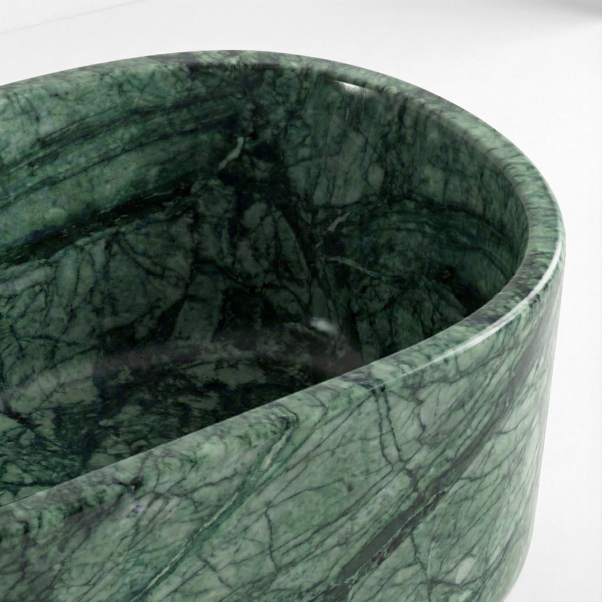 Green Guatemala Marble Freestanding Bathtub - Elliptical by VORELLI