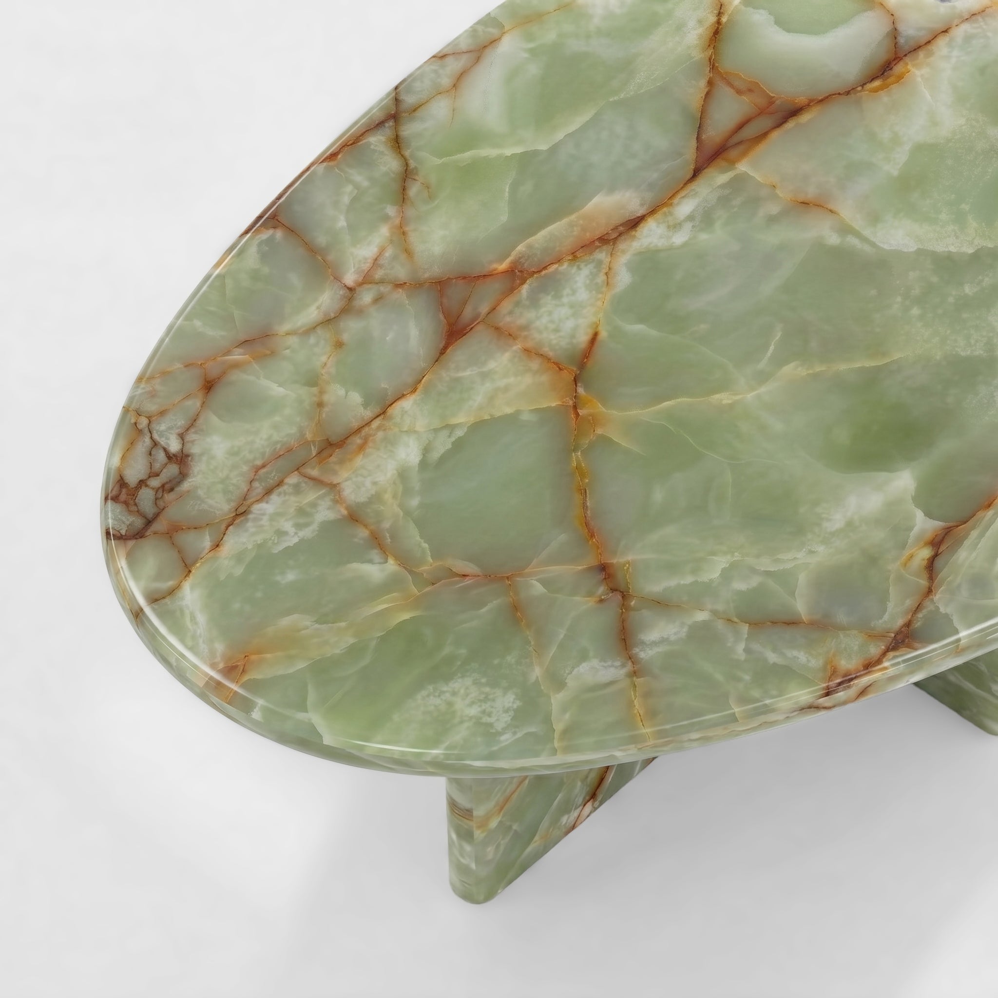 Green Onyx Marble Coffee Table - Pebble by VORELLI